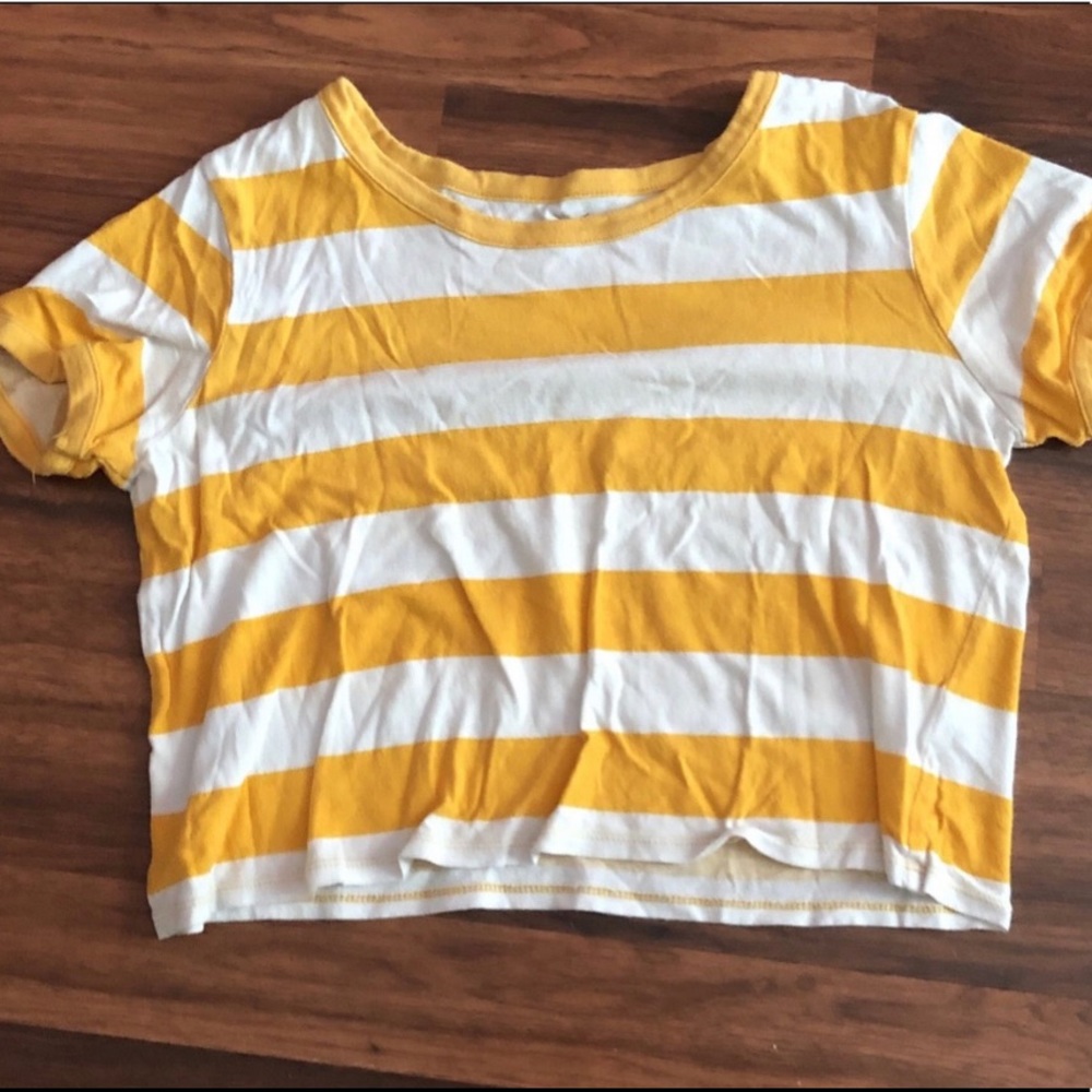 Pacsun Yellow and White Stripe Shirt